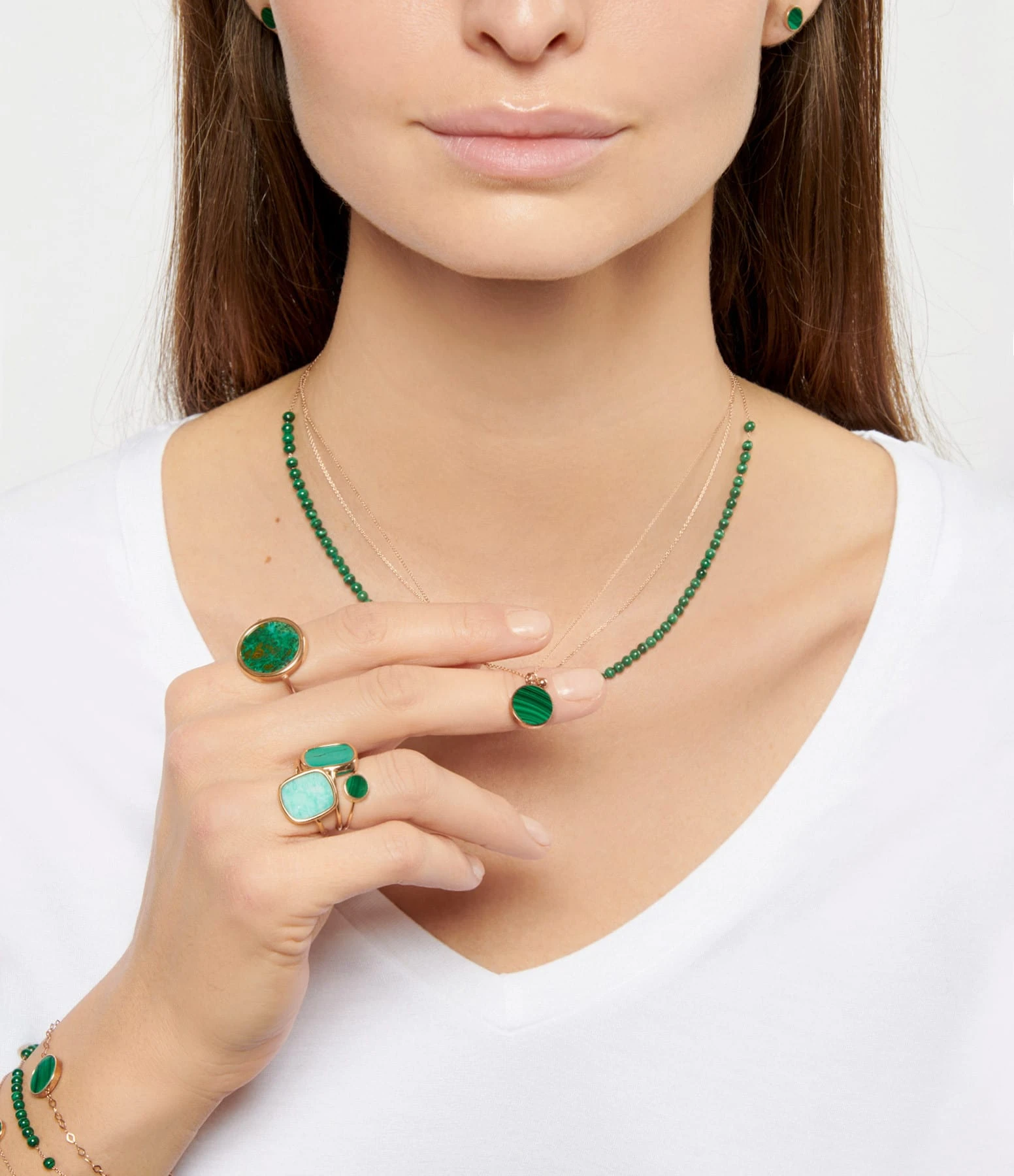 Ginette NY Bague Antique Chrysocolle Or Rose 2 Ginette NY Bague Antique Chrysocolle Or Rose – Image 2