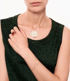 Ginette NY Bague Disc Or Rose Cornaline -Shaker Jewels Magasin ginrd look20200610 21