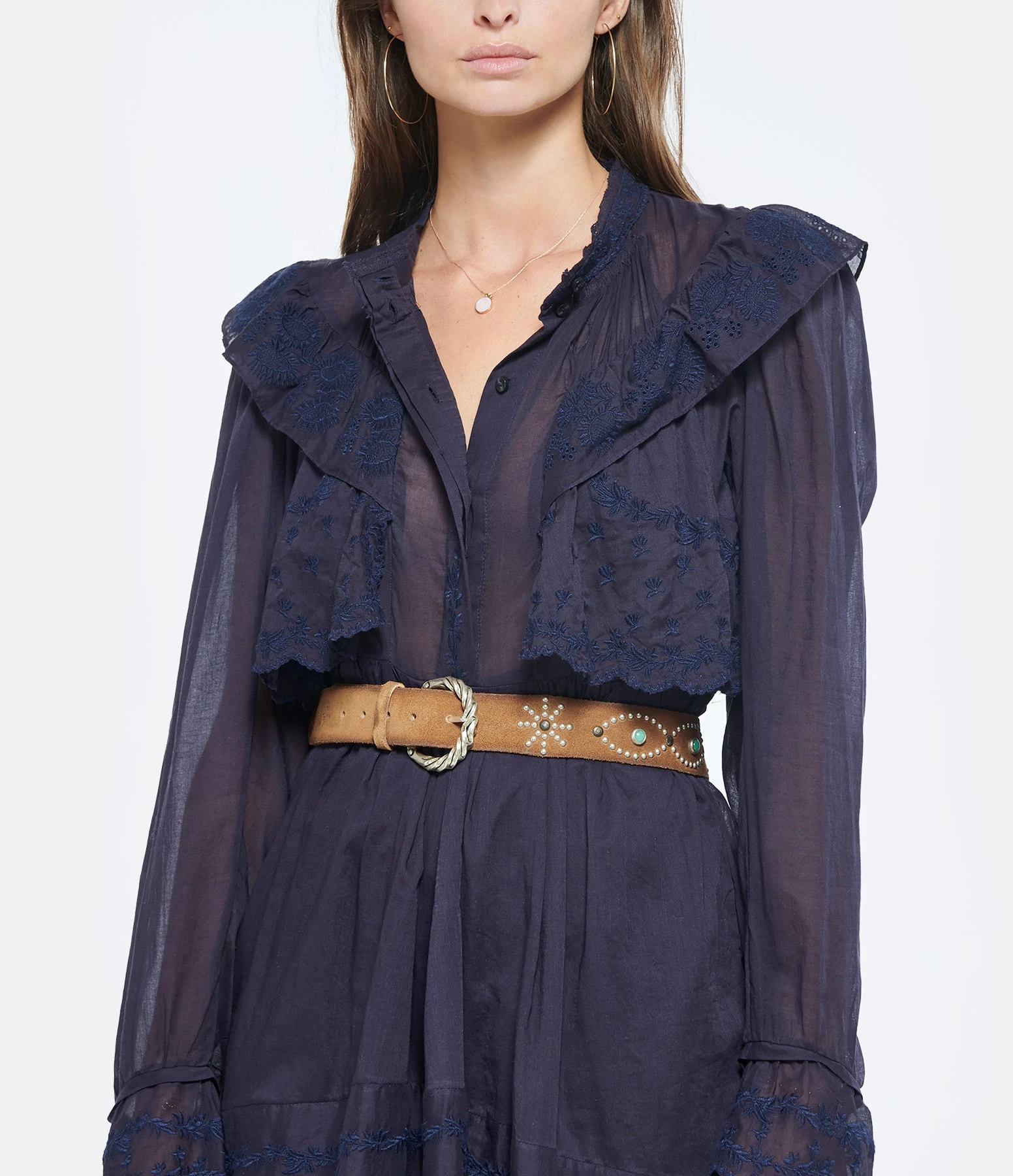 Golden Goose Ceinture Dallas Clous Cuir Marron 3 Golden Goose Ceinture Dallas Clous Cuir Marron – Image 3