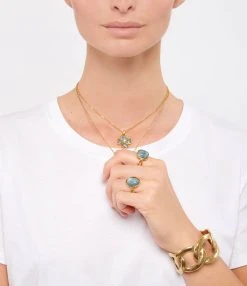 GOOSSENS PARIS Bague Cabochon Carré Cristal De Roche Bleu Denim 7 GOOSSENS PARIS Bague Cabochon Carré Cristal De Roche Bleu Denim -Shaker Jewels Magasin gooss look20210430 149 1