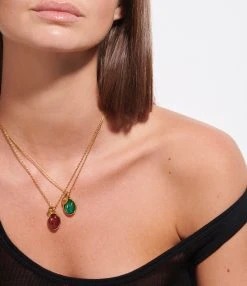 GOOSSENS PARIS Collier Cabochon Cristal De Roche Vert Émeraude -Shaker Jewels Magasin gooss look20220805 113