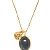 GOOSSENS PARIS Collier Cabochon Cristal De Roche Bleu Montana