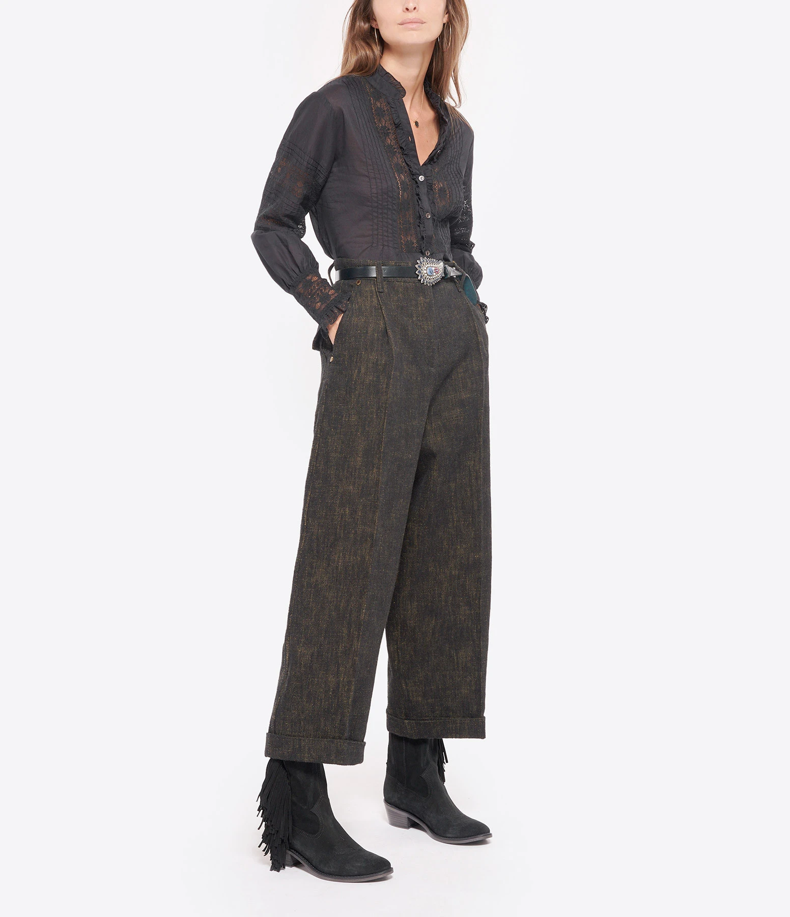 Isabel Marant Ceinture Alayne Cuir Bleu Argenté 5 Isabel Marant Ceinture Alayne Cuir Bleu Argenté – Image 5