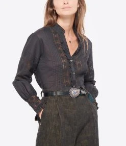 Isabel Marant Ceinture Alayne Cuir Bleu Argenté 11 Isabel Marant Ceinture Alayne Cuir Bleu Argenté -Shaker Jewels Magasin imarc look20220816 349