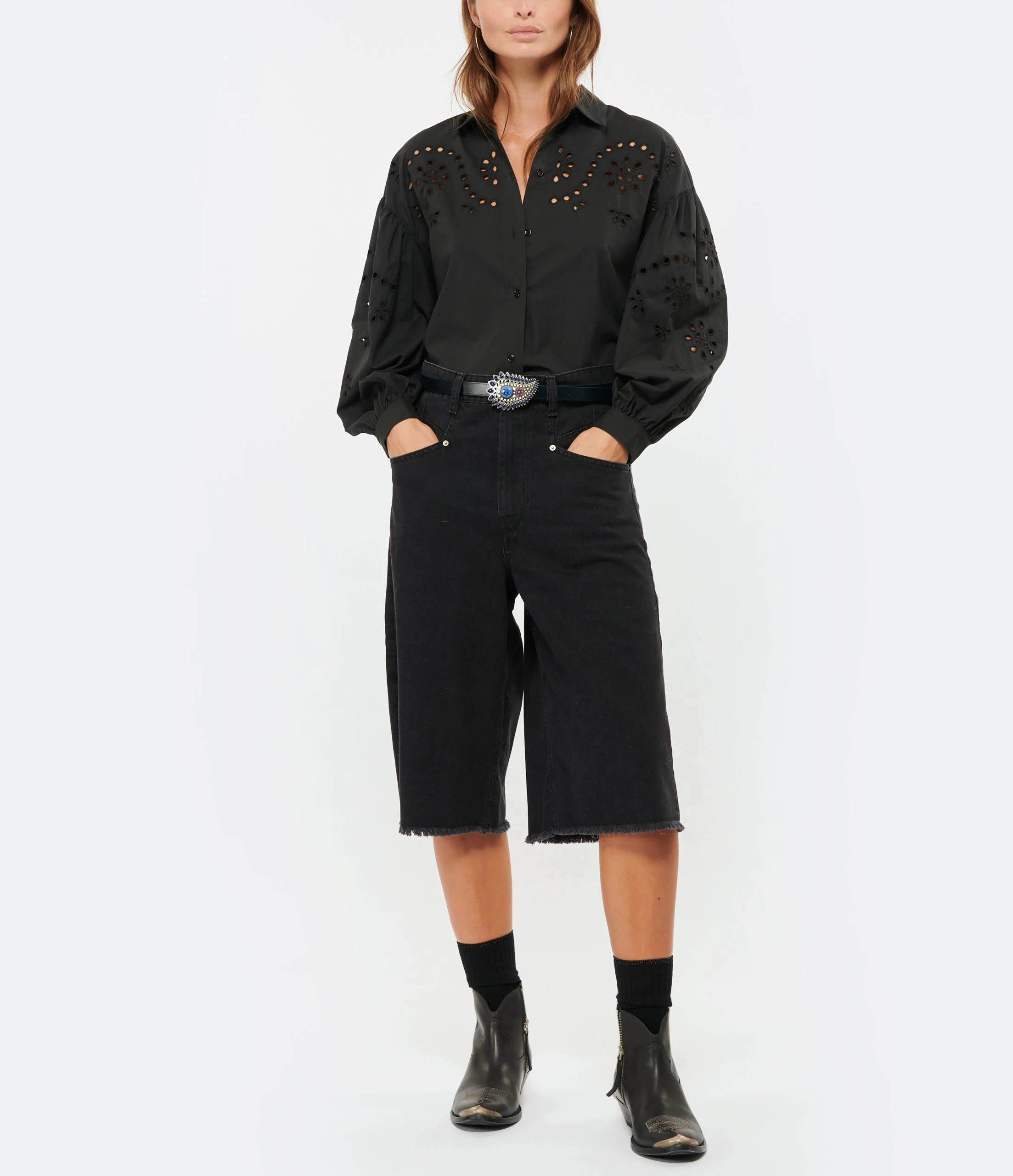 Isabel Marant Ceinture Alayne Cuir Bleu Argenté 4 Isabel Marant Ceinture Alayne Cuir Bleu Argenté – Image 4