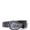 Isabel Marant Ceinture Alayne Cuir Bleu Argenté