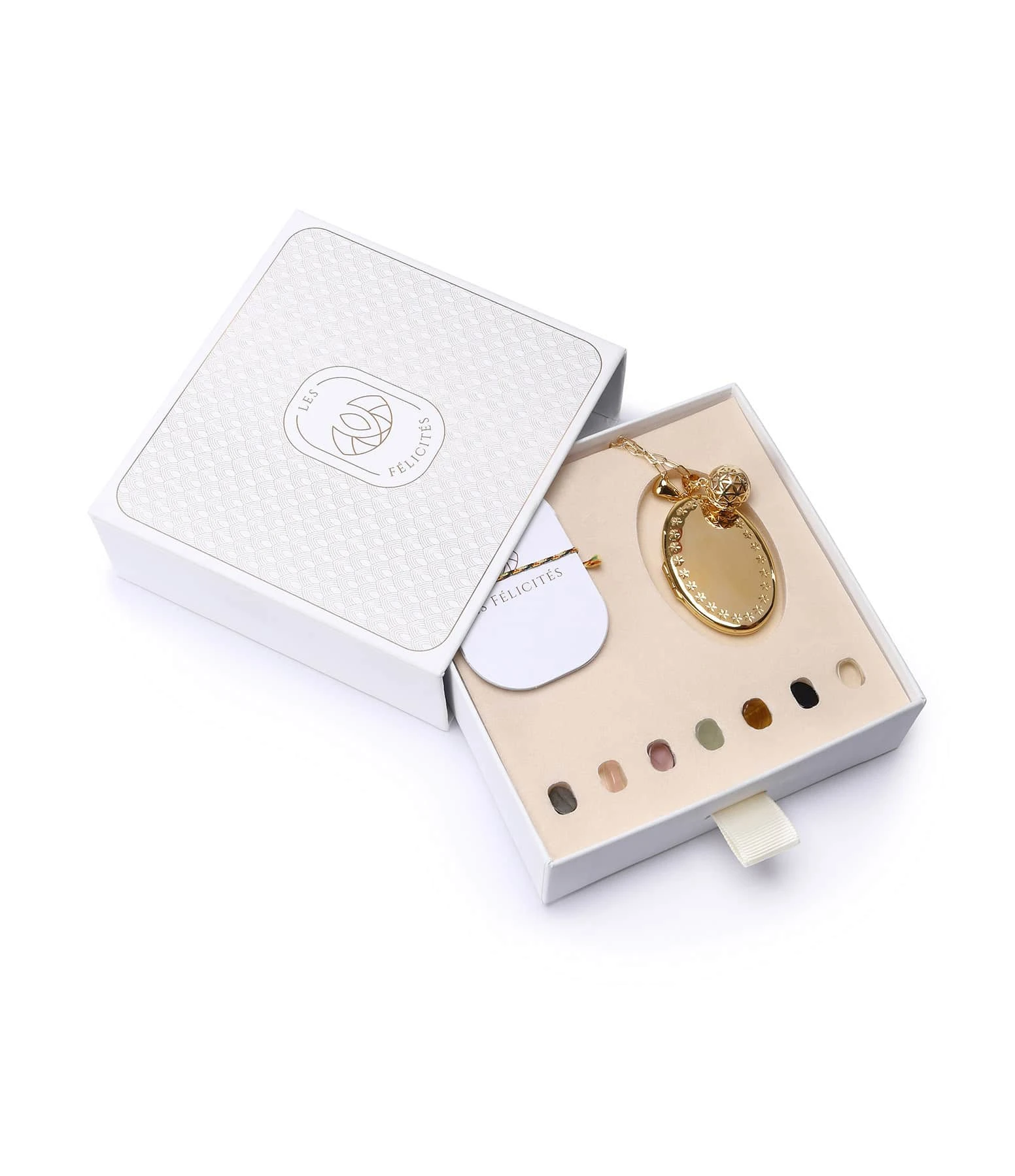 LES FÉLICITÉS Coffret Moyen Médaillon Petite Sphère 7 Pierres De Protection 3 LES FÉLICITÉS Coffret Moyen Médaillon Petite Sphère 7 Pierres De Protection – Image 3