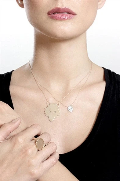 Ginette NY Collier Wolf Jumbo Or Rose 2 Ginette NY Collier Wolf Jumbo Or Rose – Image 2