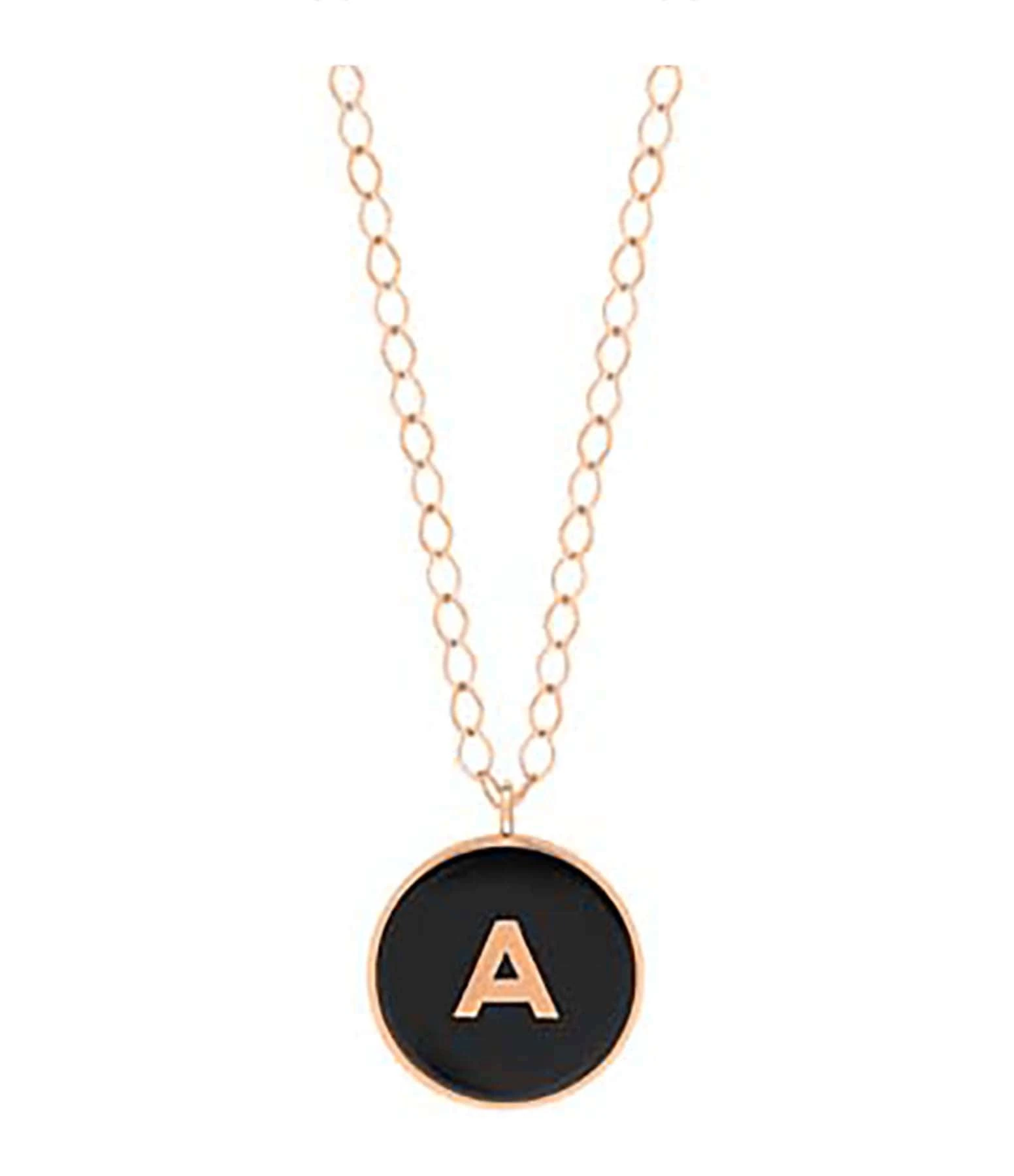 Ginette NY Collier Initial Onyx Or Rose, Personnalisable 1 Ginette NY Collier Initial Onyx Or Rose, Personnalisable