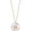 Ginette NY Collier Initial Nacre Blanche Or Rose, Personnalisable