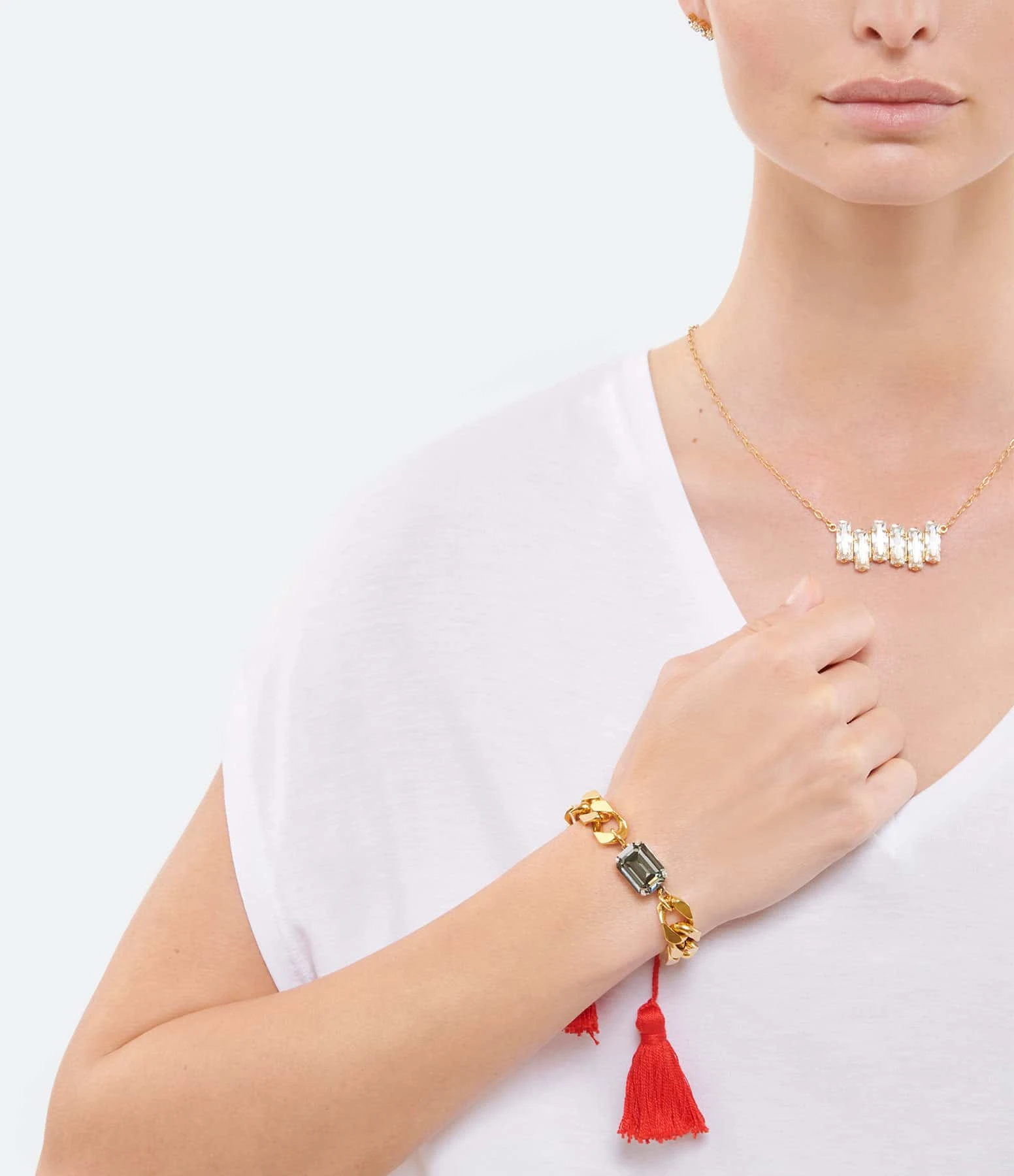 ISOBEL Bracelet Scarlett Swarovski Rouge Doré 2 ISOBEL Bracelet Scarlett Swarovski Rouge Doré – Image 2