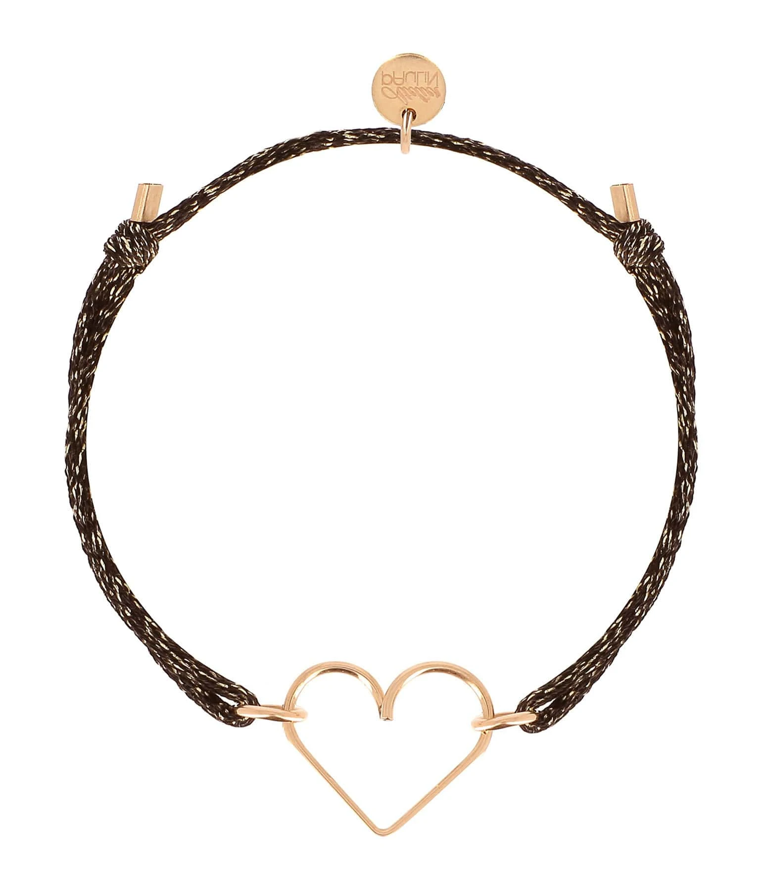 ATELIER PAULIN Bracelet Cordon Lurex Cœur Gold Filled 1 ATELIER PAULIN Bracelet Cordon Lurex Cœur Gold Filled