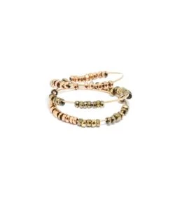 LSONGE Bague Spirale Sublime Perles Hématite Or