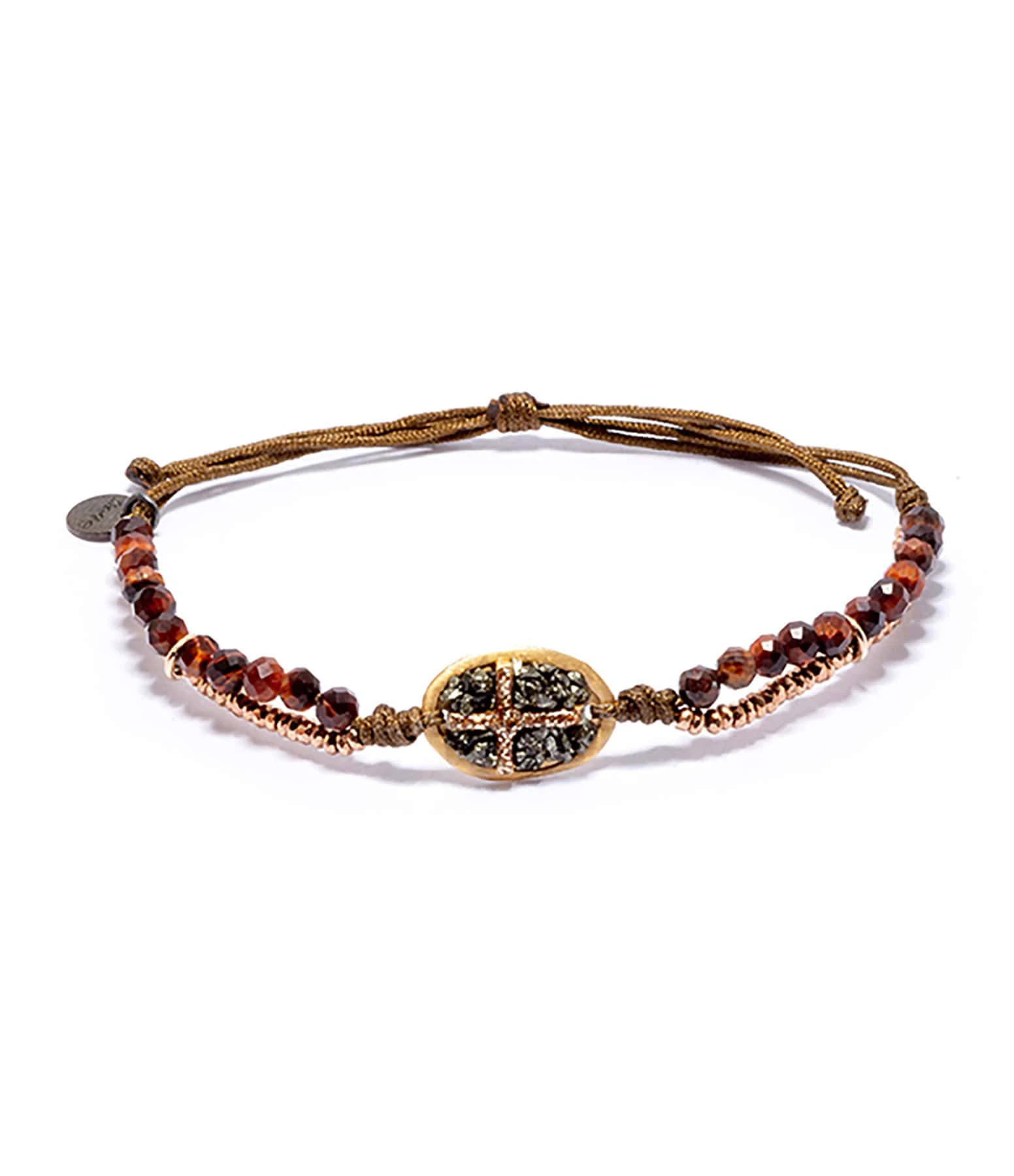 LSONGE Bracelet Lakota Croix Pyrite Rouge 1 LSONGE Bracelet Lakota Croix Pyrite Rouge