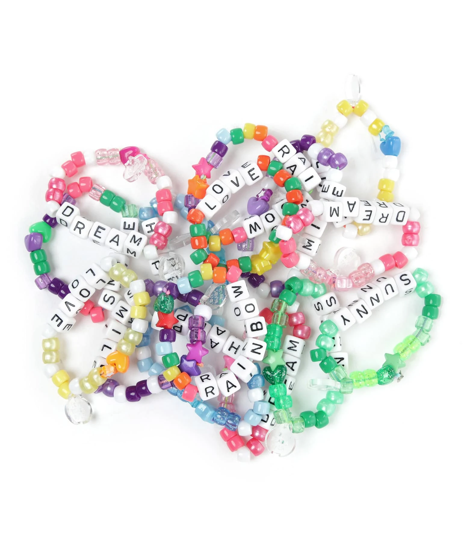 LAUREN RUBINSKI Bracelet Love Beads HAPPY Jaune Vert 2 LAUREN RUBINSKI Bracelet Love Beads HAPPY Jaune Vert – Image 2