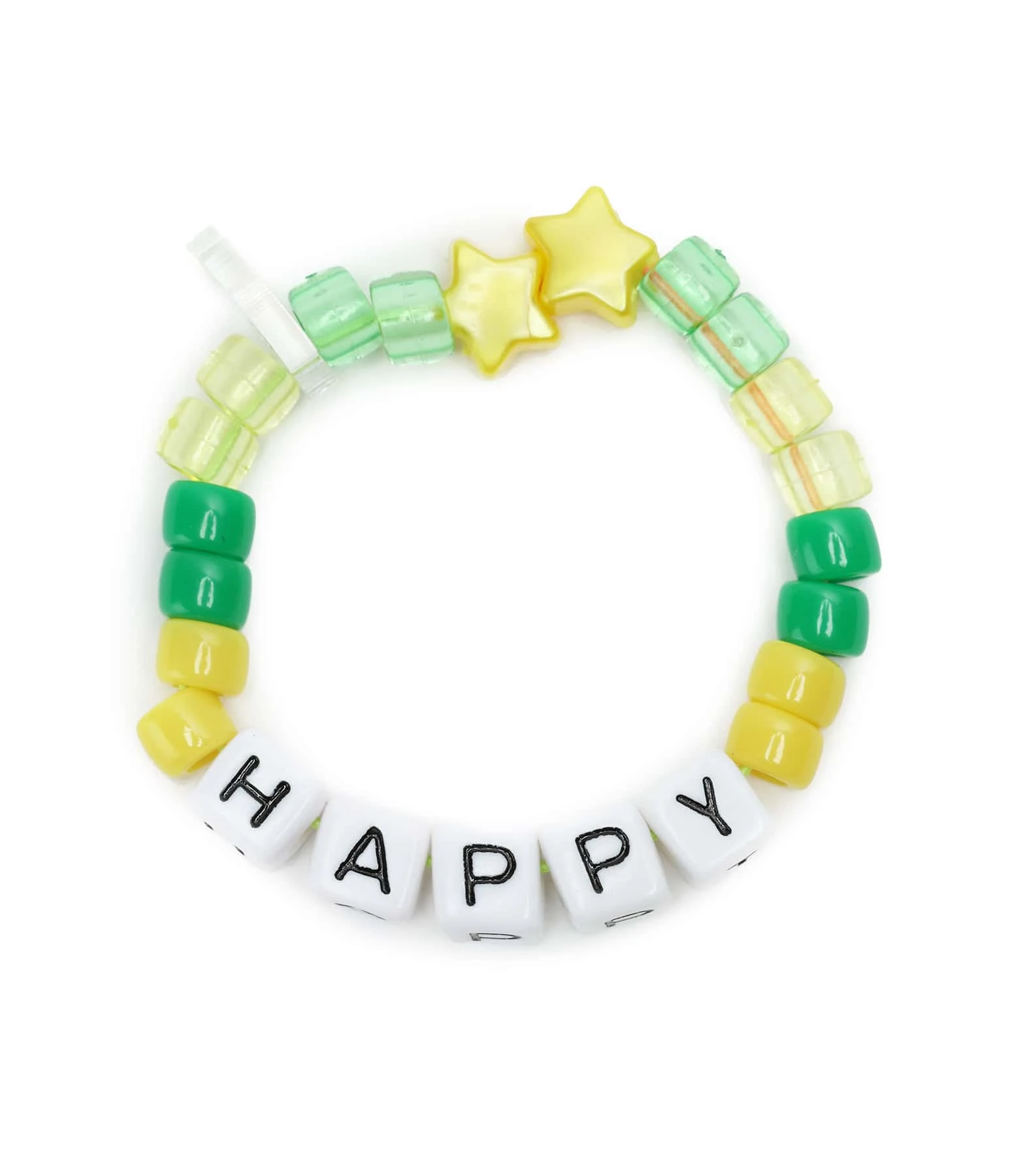 LAUREN RUBINSKI Bracelet Love Beads HAPPY Jaune Vert 1 LAUREN RUBINSKI Bracelet Love Beads HAPPY Jaune Vert