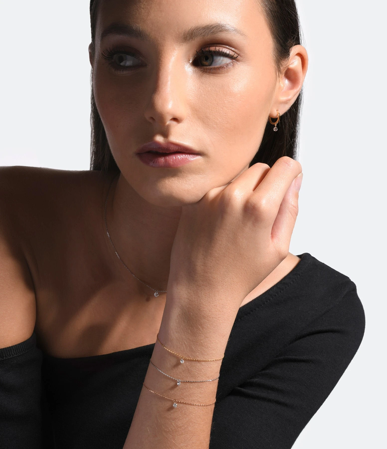 LA BRUNE & LA BLONDE Bracelet 360° Diamant Brillant 0,07 Or Jaune 3 LA BRUNE & LA BLONDE Bracelet 360° Diamant Brillant 0,07 Or Jaune – Image 3