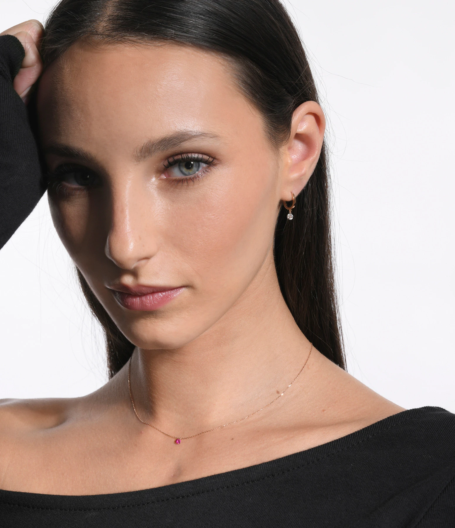 LA BRUNE & LA BLONDE Collier Mini Confetti Rubis Or Rose 4 LA BRUNE & LA BLONDE Collier Mini Confetti Rubis Or Rose – Image 4