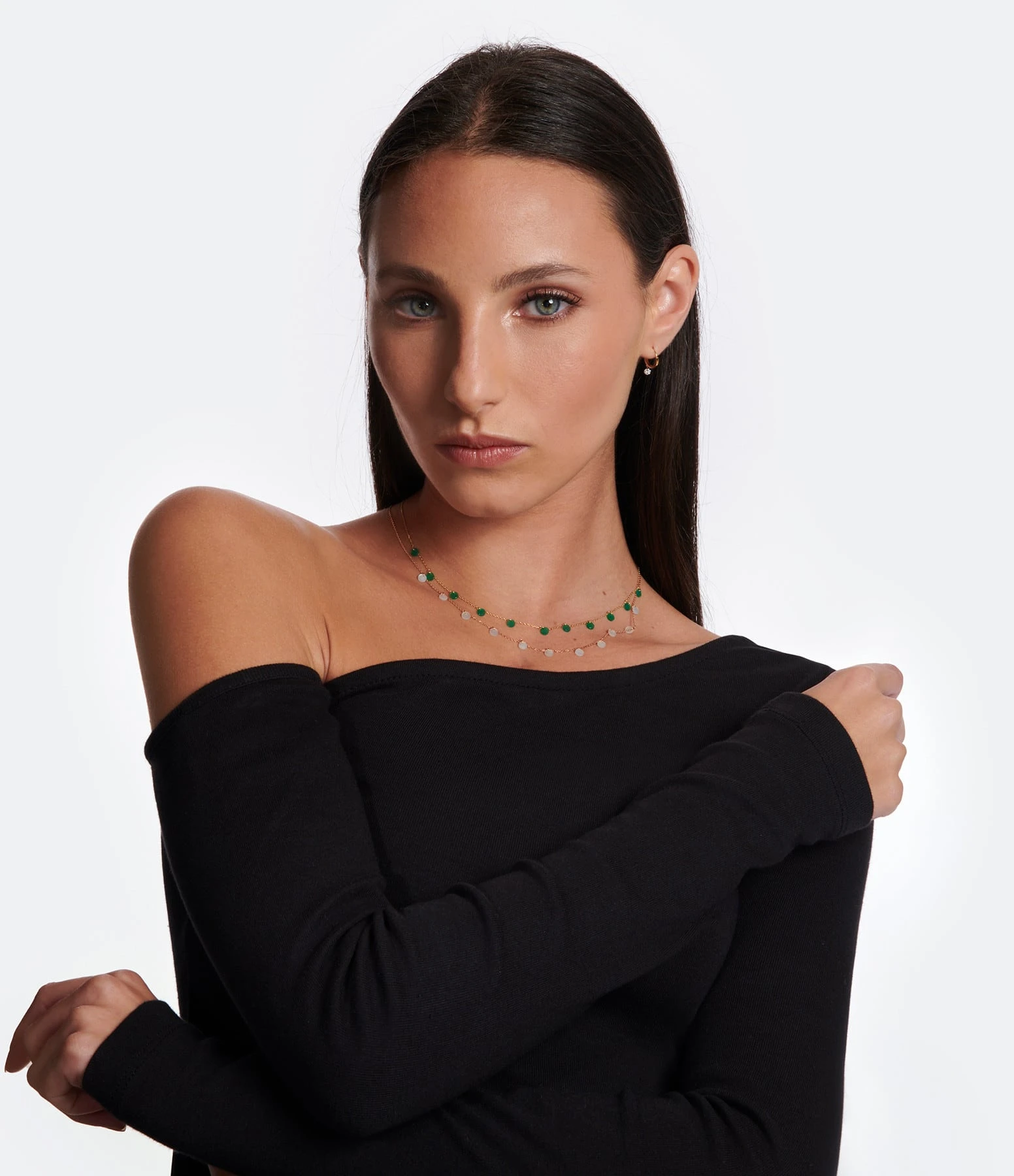 LA BRUNE & LA BLONDE Collier Polka Nacre Or Rose 3 LA BRUNE & LA BLONDE Collier Polka Nacre Or Rose – Image 3