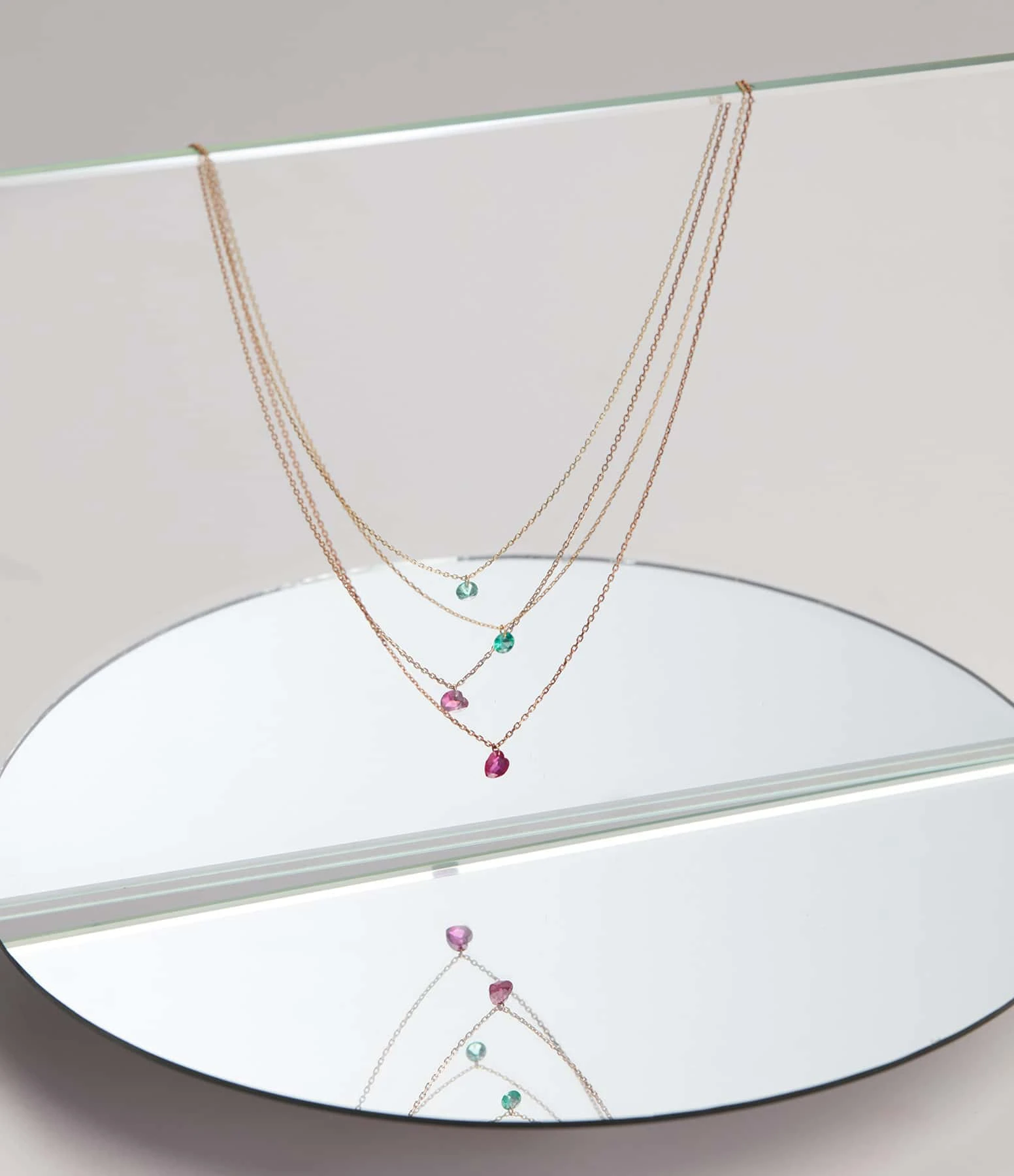 LA BRUNE & LA BLONDE Collier Confetti Cœur Rubis Or Rose 5 LA BRUNE & LA BLONDE Collier Confetti Cœur Rubis Or Rose – Image 5