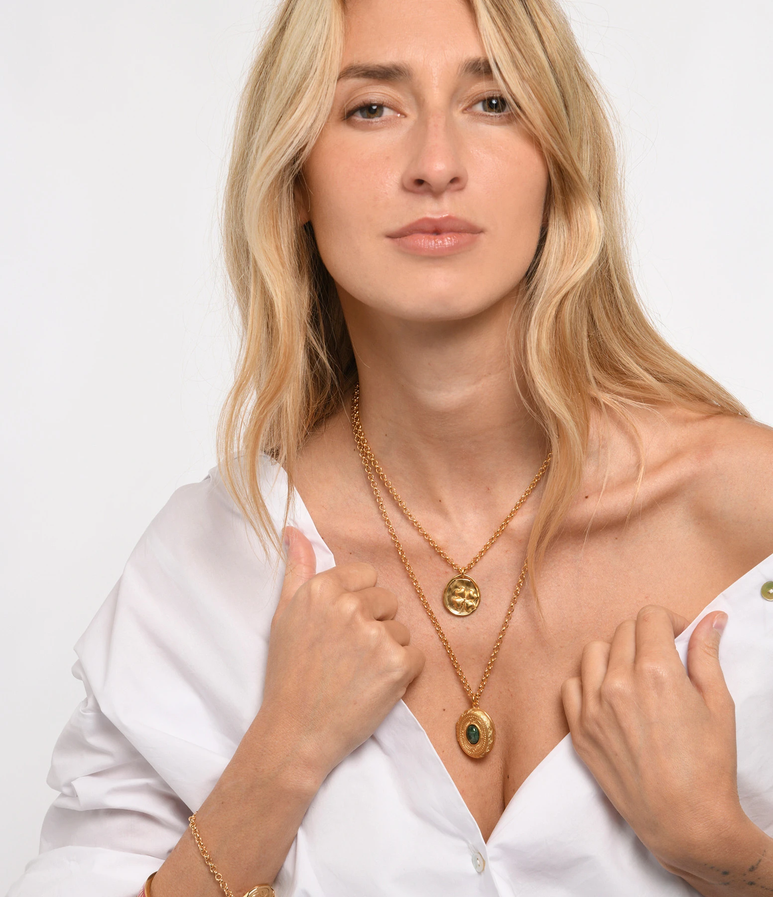 LES FÉLICITÉS Collier Médaille Trèfle 3 LES FÉLICITÉS Collier Médaille Trèfle – Image 3