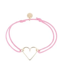 ATELIER PAULIN Bracelet Cœur Cordon Rose Gold Filled, AIDES