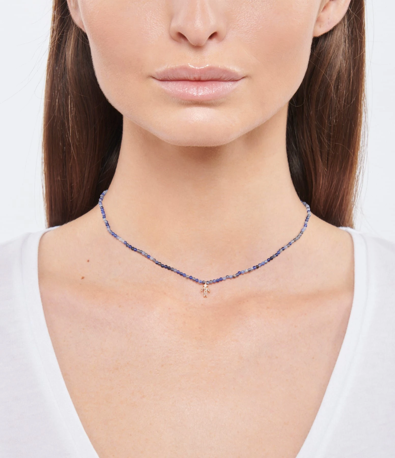 LITTLE ONES Collier Rainbow Garçon Sodalite Or Rose Diamants 2 LITTLE ONES Collier Rainbow Garçon Sodalite Or Rose Diamants – Image 2