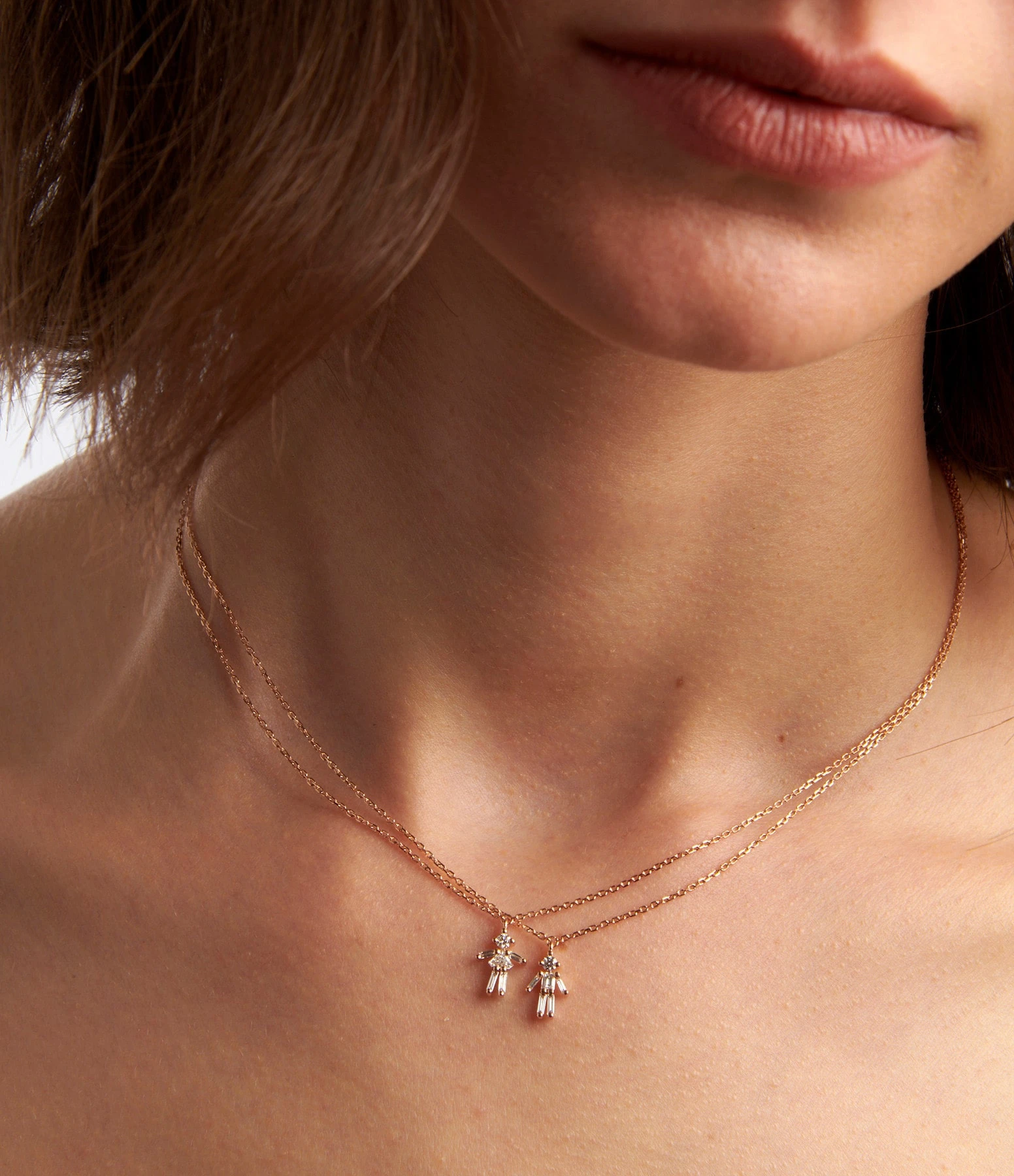 LITTLE ONES Collier Emblématique Mini Garçon Or Rose Diamants 2 LITTLE ONES Collier Emblématique Mini Garçon Or Rose Diamants – Image 2