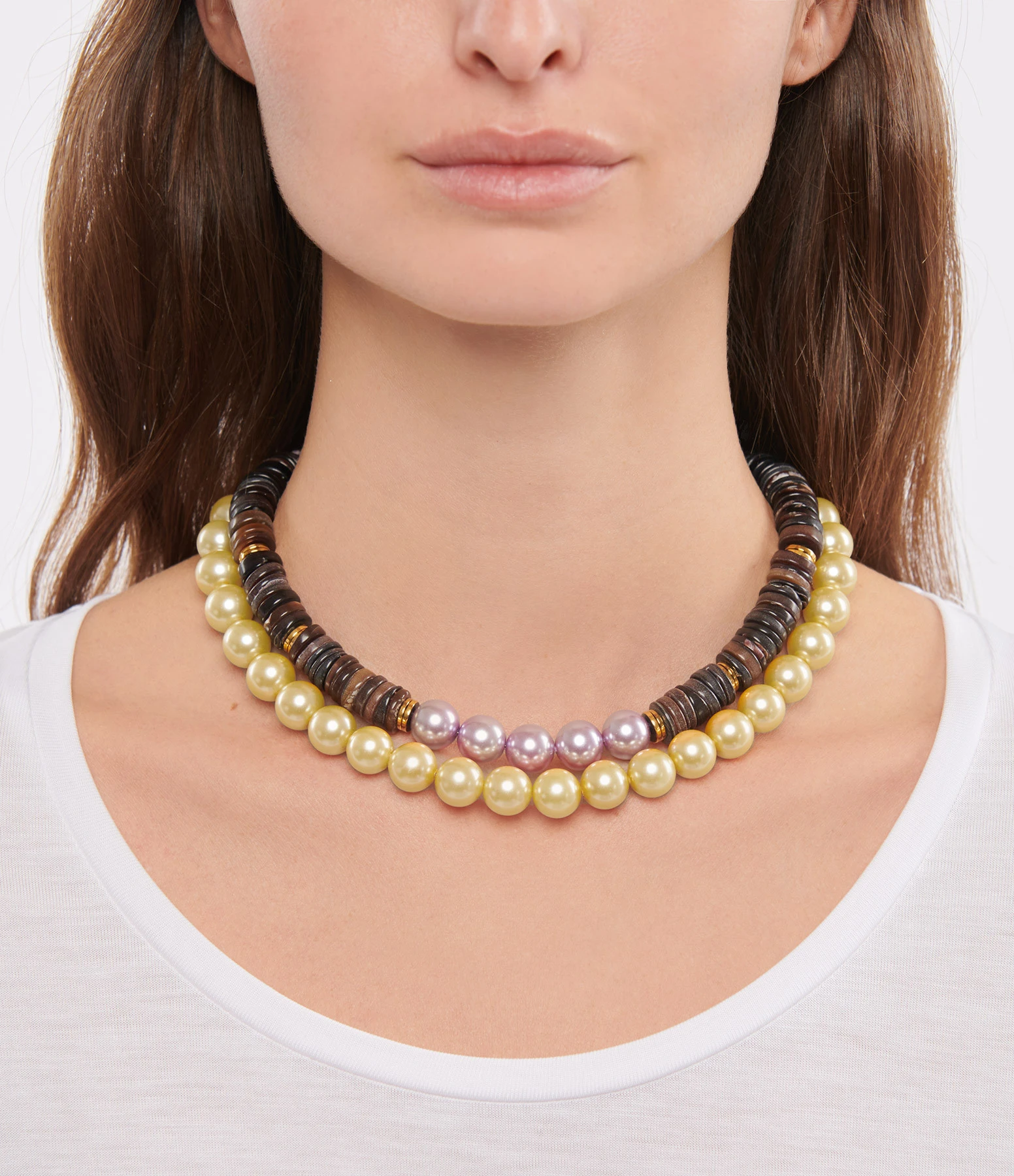 VADI JEWELS Collier Gaby Coquillage Perles Cristal Violet 2 VADI JEWELS Collier Gaby Coquillage Perles Cristal Violet – Image 2