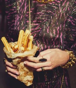 Ginette NY Bague Ellipse PM Blue Sand Stone Or Rose -Shaker Jewels Magasin lookbookfeteforraine24 2 1