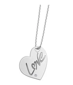 NAVA JOAILLERIE Collier Cœur Love Or Blanc