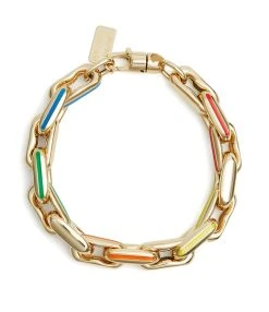 LAUREN RUBINSKI Bracelet Medium Émail Rainbow Or Jaune