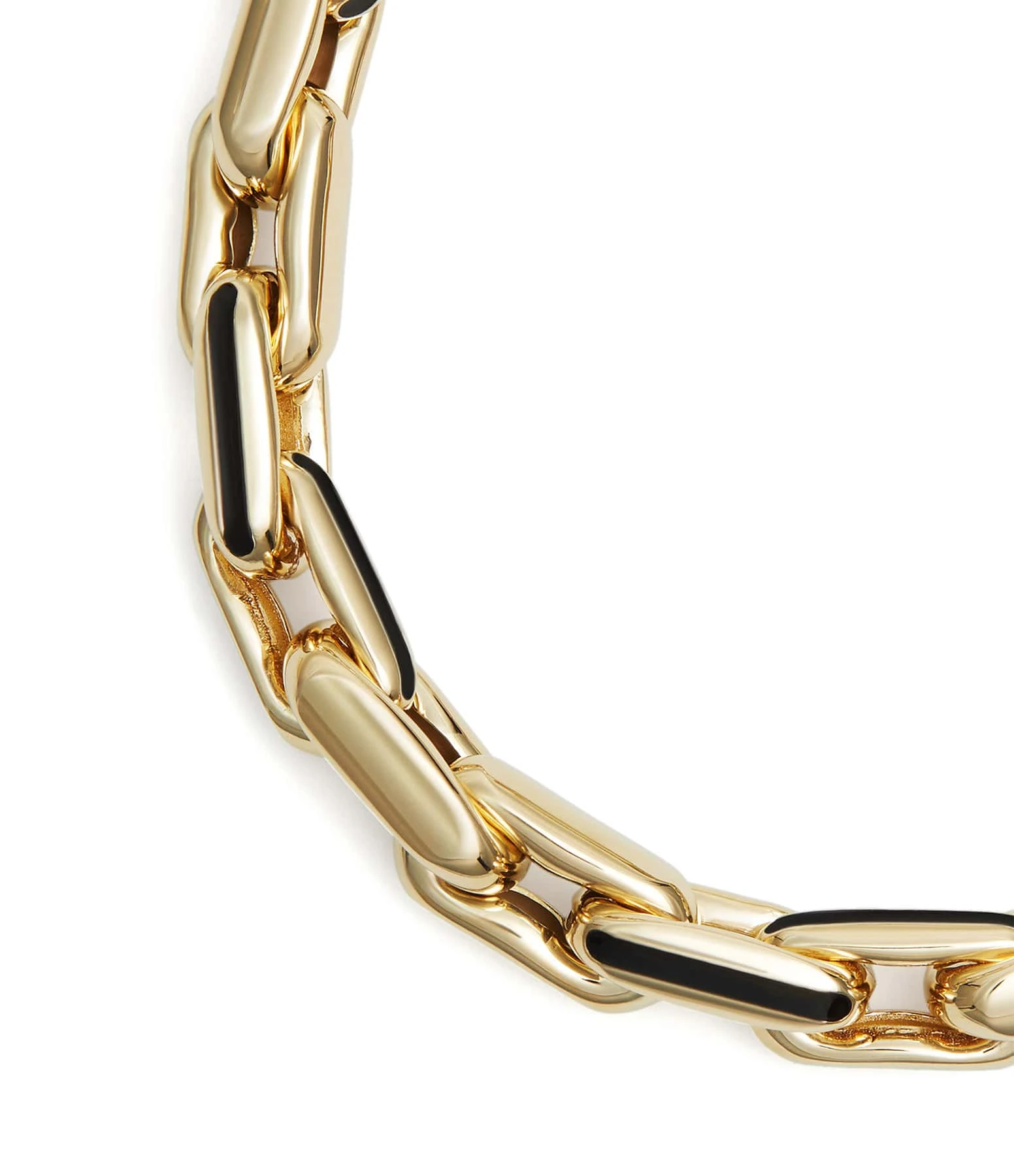 LAUREN RUBINSKI Bracelet Small Émail Noir Or Jaune 2 LAUREN RUBINSKI Bracelet Small Émail Noir Or Jaune – Image 2