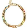 LAUREN RUBINSKI Bracelet Small Émail Rainbow Or Jaune