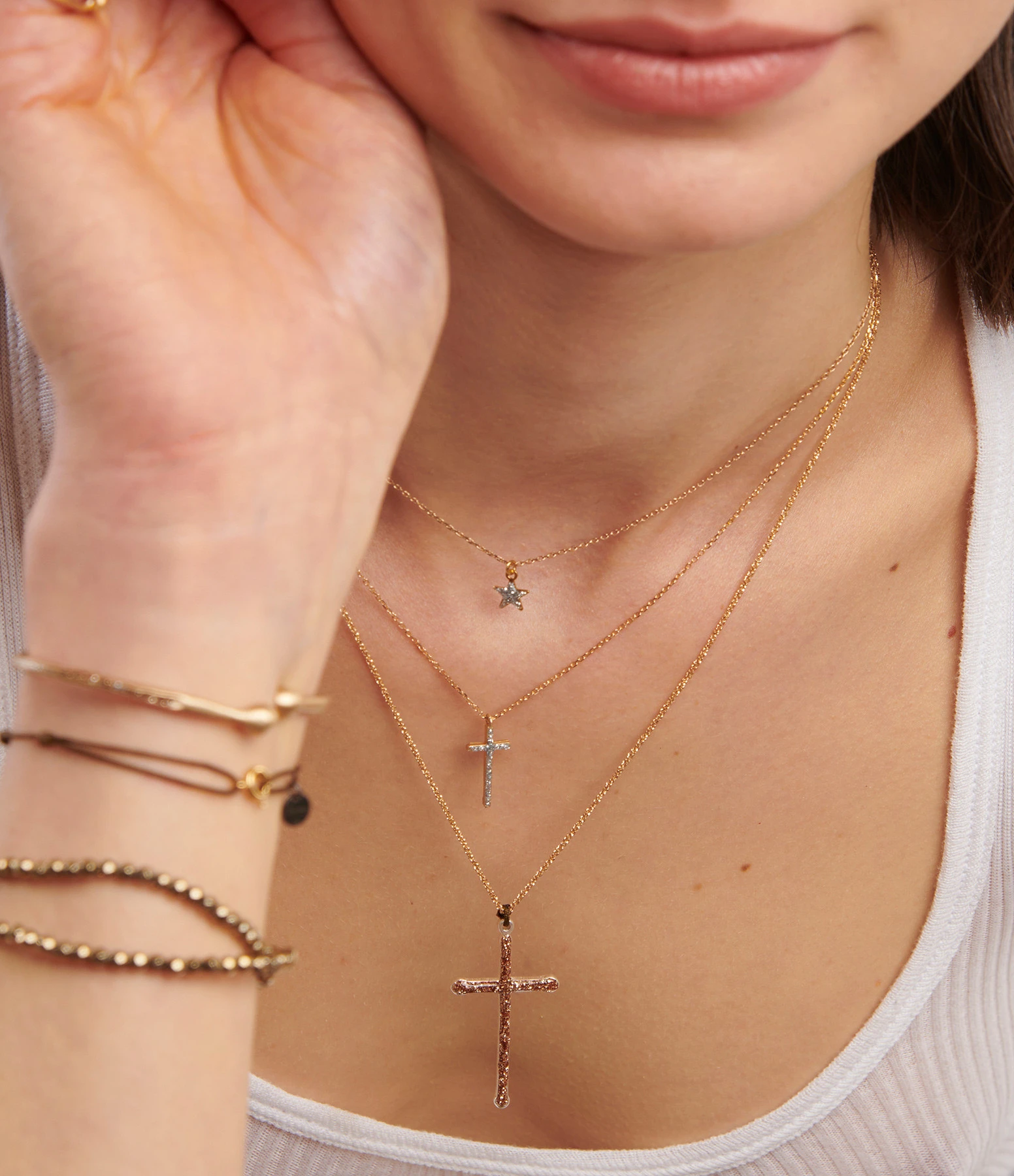 LSONGE Collier Croix XL Argent Blanc 2 LSONGE Collier Croix XL Argent Blanc – Image 2