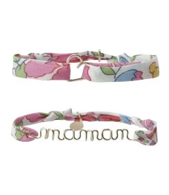 ATELIER PAULIN Bracelets Duo Maman Cœur Gold Filled Fuchsia