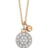 Ginette NY Collier Ever Disc Mini Diamants Or Rose