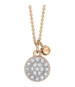 Ginette NY Collier Ever Disc Mini Diamants Or Rose