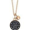 Ginette NY Collier Ever Disc Mini Diamants Noirs Or Rose