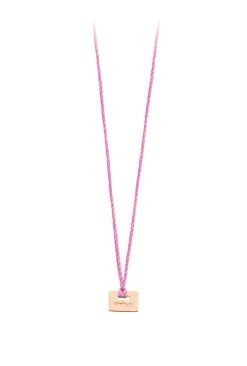 Ginette NY Collier Mini Plate Soie Or Rose