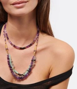 MON PRECIEUX GEM Sautoir Interchangeable Violet Pierres, Exclusivité Lulli -Shaker Jewels Magasin mpgem look20221026 193