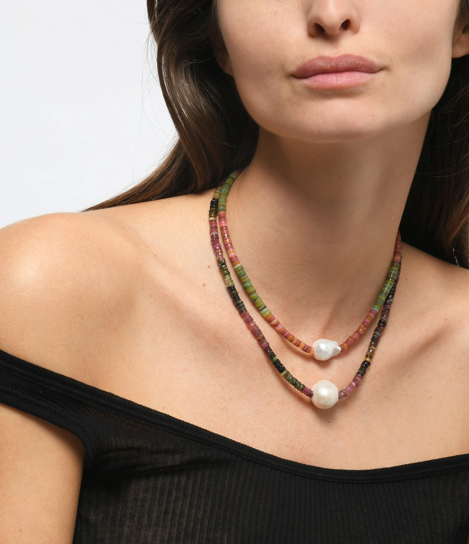 MON PRECIEUX GEM Collier Puka Tourmaline Multicolore Perle Naturell 2 MON PRECIEUX GEM Collier Puka Tourmaline Multicolore Perle Naturell – Image 2