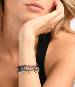 MON PRECIEUX GEM Bracelet Puka Émeraude Diamant 6 MON PRECIEUX GEM Bracelet Puka Émeraude Diamant -Shaker Jewels Magasin mpgem look20221209 312 1