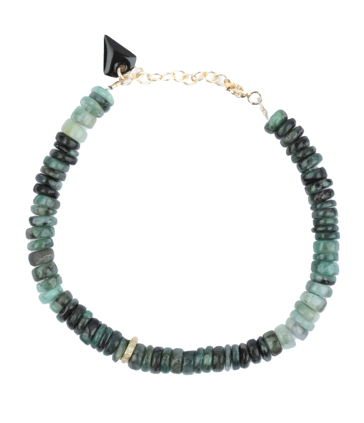 MON PRECIEUX GEM Bracelet Puka Émeraude Diamant 1 MON PRECIEUX GEM Bracelet Puka Émeraude Diamant