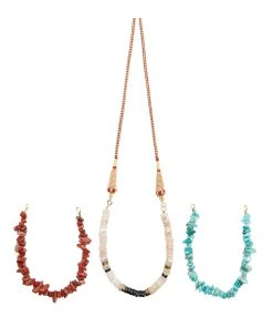 MON PRECIEUX GEM Sautoir Interchangeable Bordeaux Pierres, Exclusivité Lulli