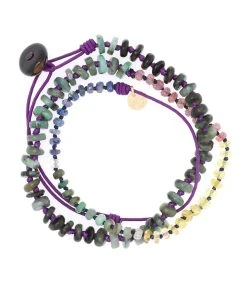 MON PRECIEUX GEM Bracelet 123 Tours Emeraude Saphir Cordon Violet -Shaker Jewels Magasin mpgem53524 pck20230228 3