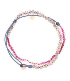 MON PRECIEUX GEM Bracelet 123 Tours Labradorite Rubis Shaded Cordon