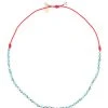 MON PRECIEUX GEM Bracelet Cheville Candies Turquoise Cordon Rouge