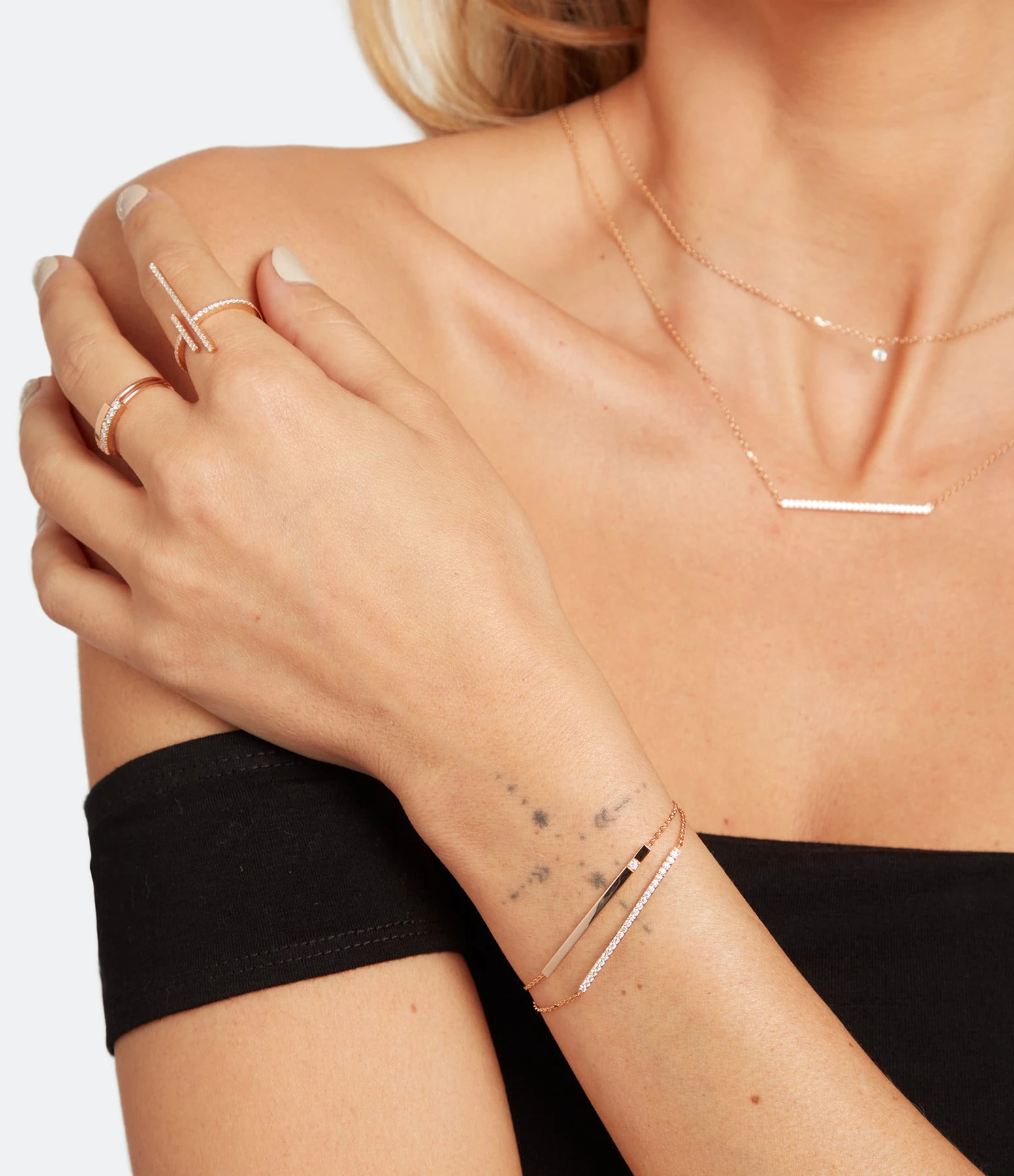 NAVA JOAILLERIE Bracelet Hash One Diamant Or Rose 3 NAVA JOAILLERIE Bracelet Hash One Diamant Or Rose – Image 3