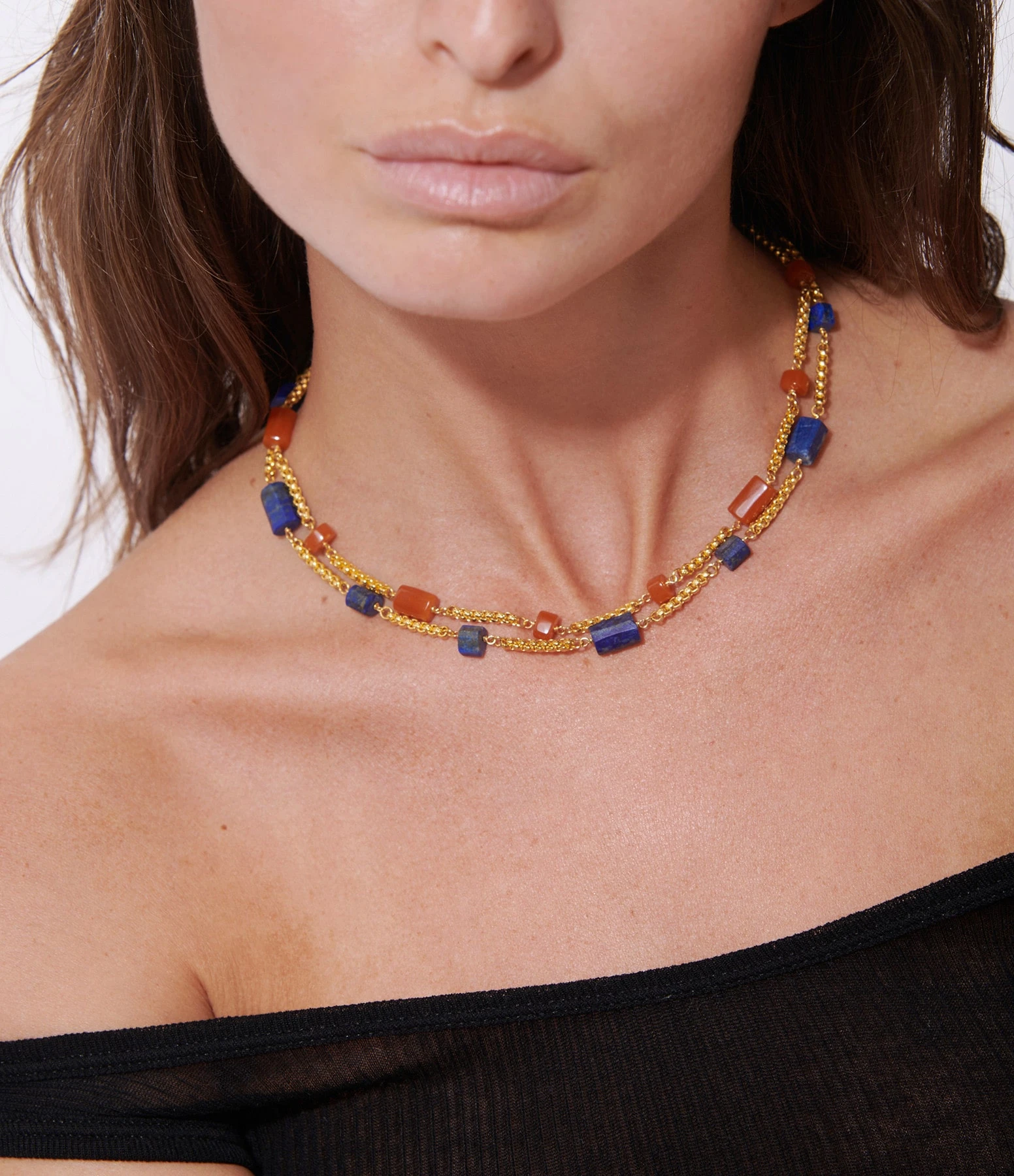 Pamela Love Collier Astrid Lapis Doré 2 Pamela Love Collier Astrid Lapis Doré – Image 2